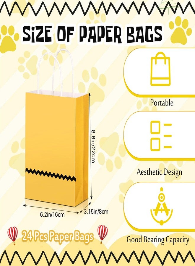 Maitys 24pcs Cute Dog Red House Gift Bags with Handles Yellow Goodie Bags for Party Favor Birthdays Wedding Easter Party Supplies for Treat Candy 8.27 x 5.91 x 3.15inch - Image 2